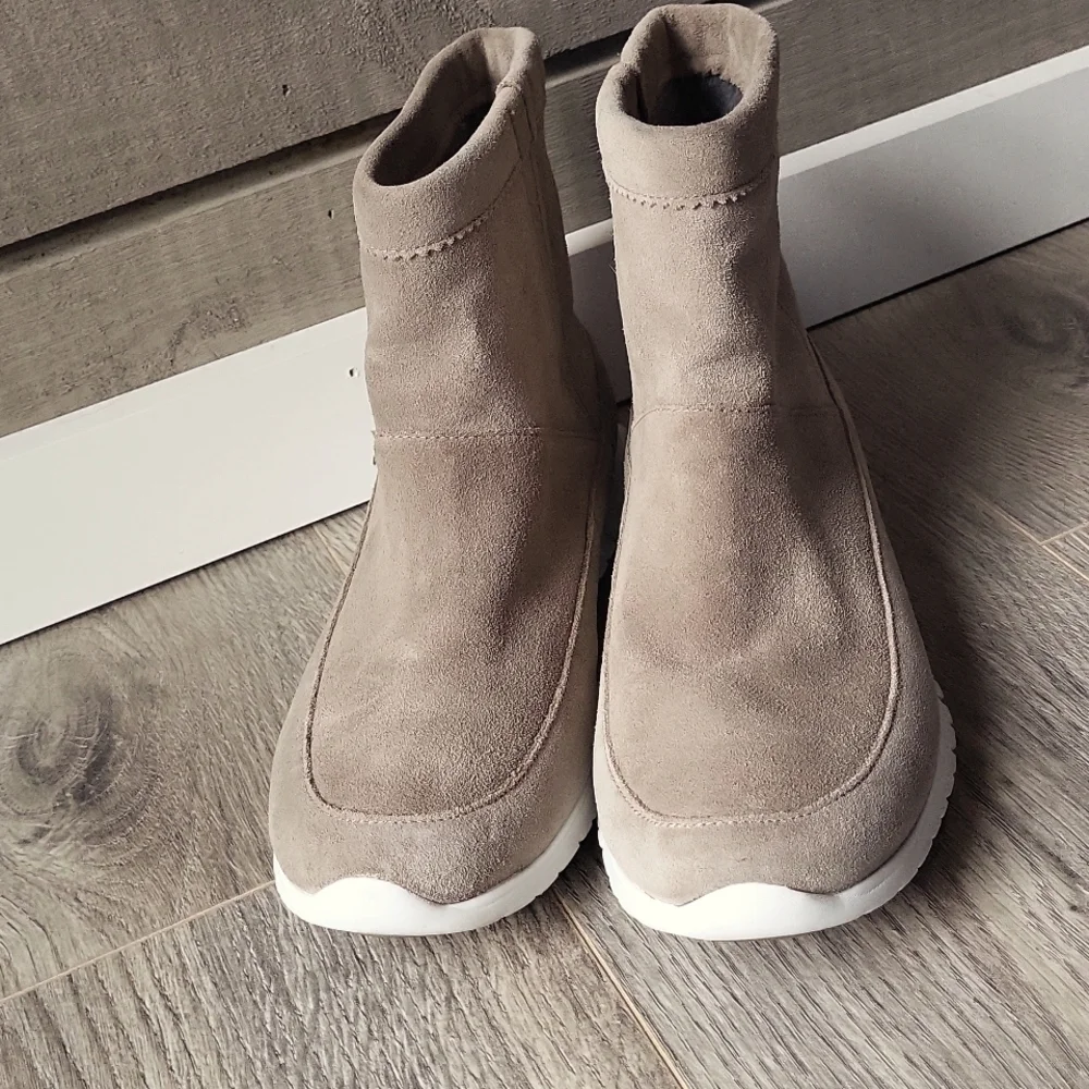 Cole Haan Beige Suede ZERØGRAND Pull-on Waterproof Boots